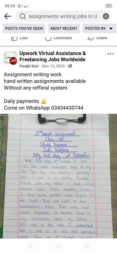assignment work and video watch
