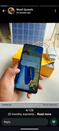 Realme Note 60  4/128 20 mnth warrenty Original charger + Box