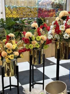 Three step flower stand buckets