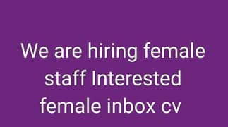 Job available for female