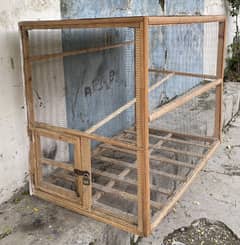 Premium Wooden Bird Cage + Clay Nesting Set