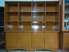 wooden shelves