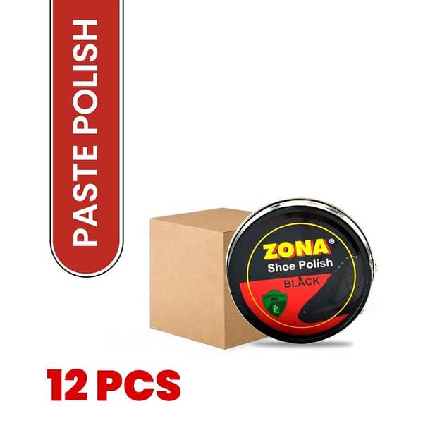 12 pcs of Zona Shoe Paste Polish 45 ml. Best shoe paste for effective results and to cover cracks and scuffs giving a superior quality shine