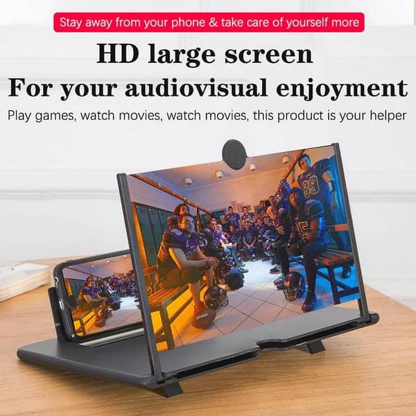F3 Mobile Screen Magnifier for Smartphones - 3D Enlarged Display Stand to Protect Your Eyes