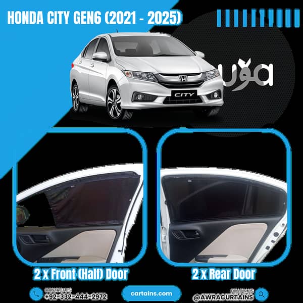 Honda City Gen6 (2021 - 2025) Curtains
