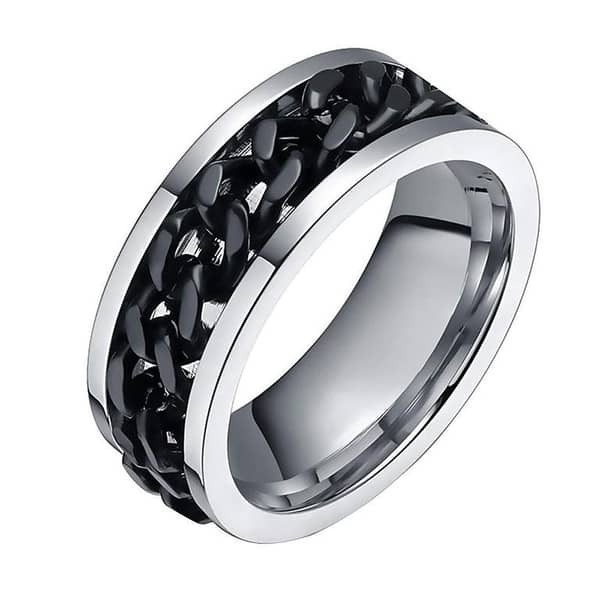 The Jewels Gallery Chain Spinner Ring in Stainless Steel for Men and Boys
