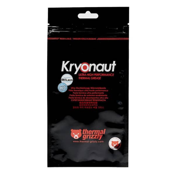 Thermal Grizzly Kryonaut 1g Thermal Compound Paste with 12.5w/mK for CPUs and All Coolers