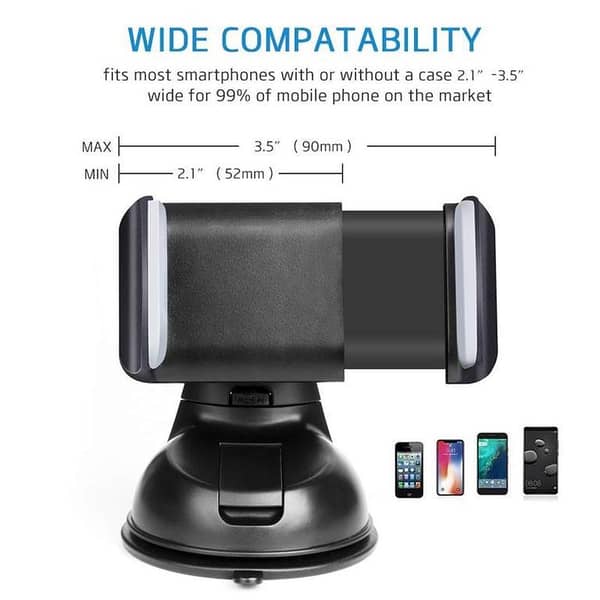 360-Degree Rotating Universal Silicone Mobile Holder for Car Dashboard