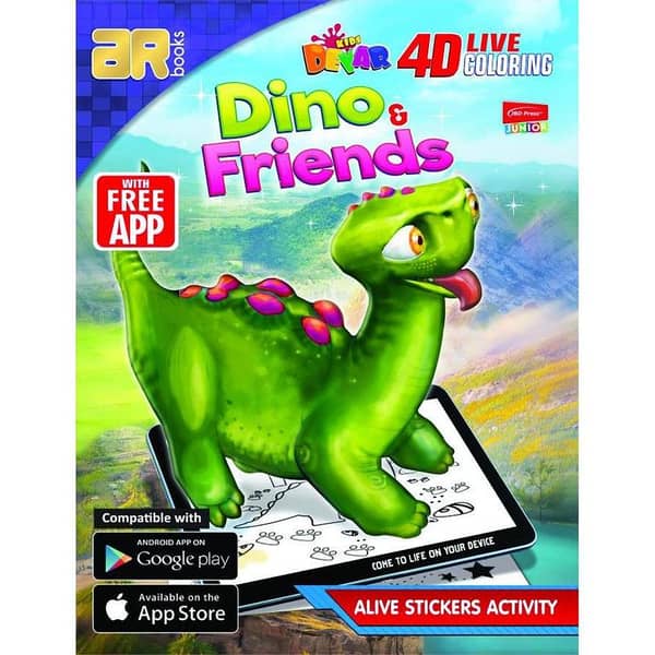 4D Live Coloring Dino & Friends
