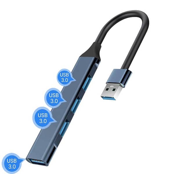 AXOTIC USB Hub 3.0 with 4 Ports and 5V/1.5A Charging for High-Speed USB 3.0 Data Sync and Flash Drive Connectivity
