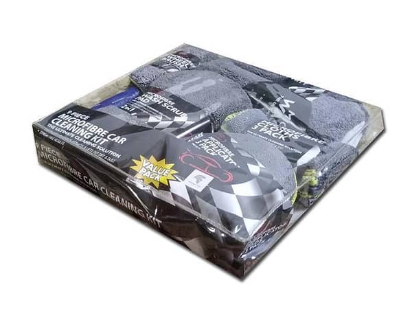 9-Piece Microfiber Cleaning Kit Set - Grey