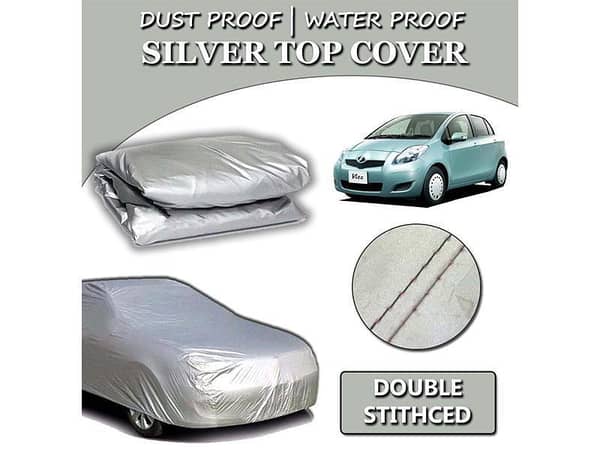 Toyota Vitz 2005-2011 Parachute Silver Car Top Cover | Heat Proof | Double Stitched