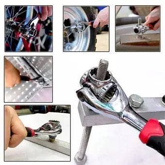 Portable Tiger Plier 48 in 1 Wrench Key Lord Of The Key Multi-function Tools Spline Bolts Torque 360 Degree 6-Point 12-Point, Square Universal Furniture Car Repair