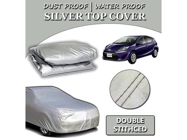 Toyota Aqua 2013-2023 Parachute Silver Car Top Cover | Heat Proof | Double Stitched