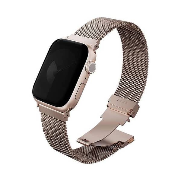 UNIQ Dante Pro Mesh Steel Strap for Apple Watch Series 1-10, SE/SE2 - 42/41/40MM, Rose