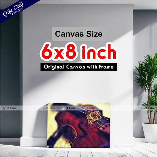 Violin on Canvas Painting with Frame by Gift City - Wall Art for Home Decor in Various Sizes