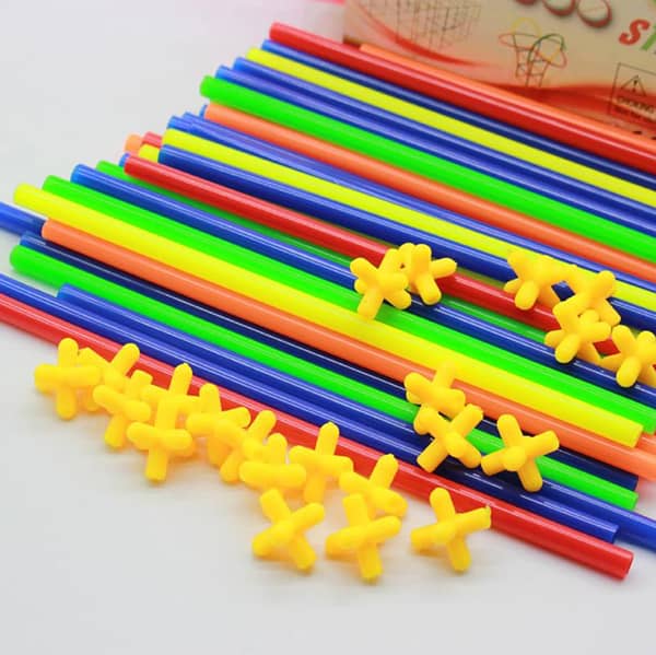 110-Piece Colorful Pipe Straw Building Block Set