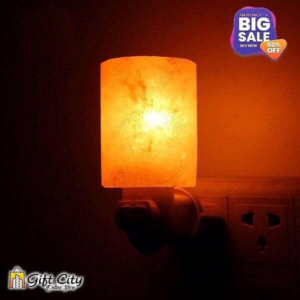 Handcrafted Himalayan Salt Night Light by Gift City - Pink Cylinder Lamp
