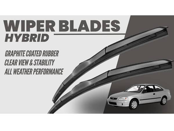 Honda Civic 1995 - 2001 Wiper Blades | Hybrid Type | Graphite Coated Rubber