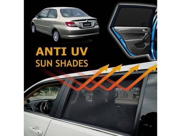 Honda City 2003 - 2008 Sun Shades | Anti UV Special Shades | Foldable | Jersy Fabric | Pack In Bag