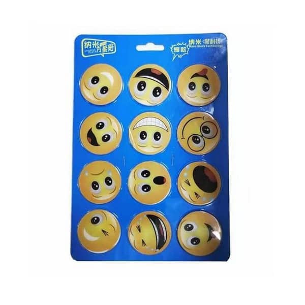 Nano Magic Sticker Gel Pad Car Phone Holder Emoji sticker Custom design and logo 12pcs