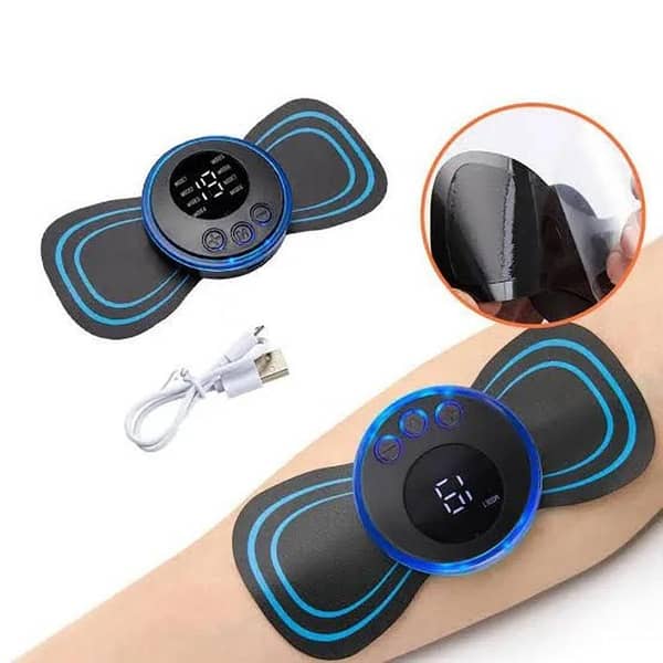 EMS Mini Electric Pulse Neck Massager with LCD Display, 8 Modes and 19 Levels for Cervical Pain Relief