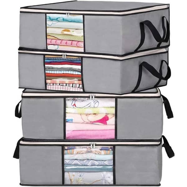 Under Bed Clothes Storage Bags Organizer, 43L, Grey