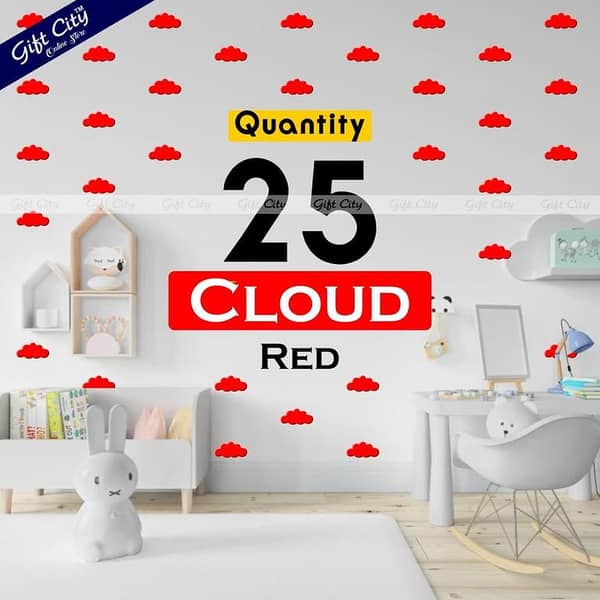 Red Cloud Shaped Dots Wall Stickers by Gift City | DIY Home Décor for Kids Bedrooms and Living Rooms | Available in Multiple Colors