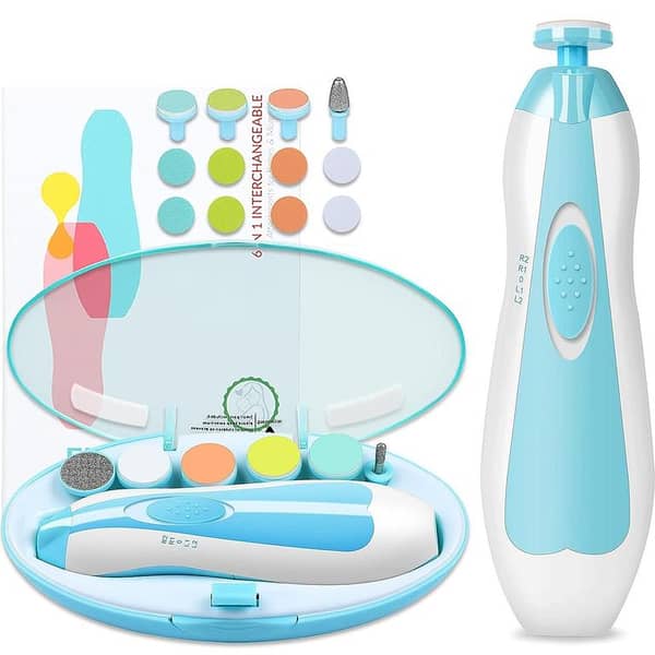 Online Karachi Electric Baby Nail Trimmer with 6 Grinding Heads and LED Light for Babies and Newborns