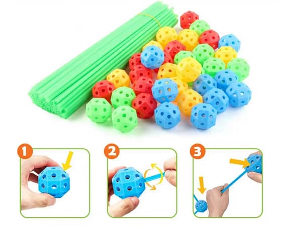 Kids Construction Kit DIY (Fort/Building/Castles/Tunnels/Tents)/3D Play House Building Toy Kids Making Balls Glow In Dark