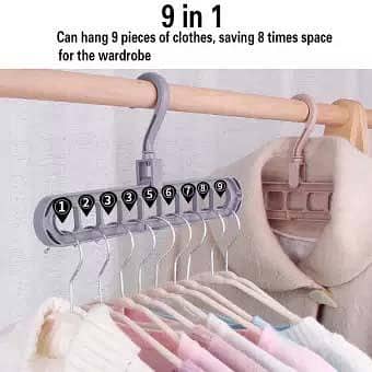 9-Hole Multicolor Plastic Magic Clothes Hanger for Space Saving and Closet Organization