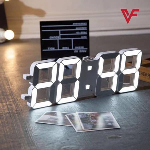 3D LED Digital Clock with Snooze Function and Voice Control for Bedroom, Office, and Home Decor
