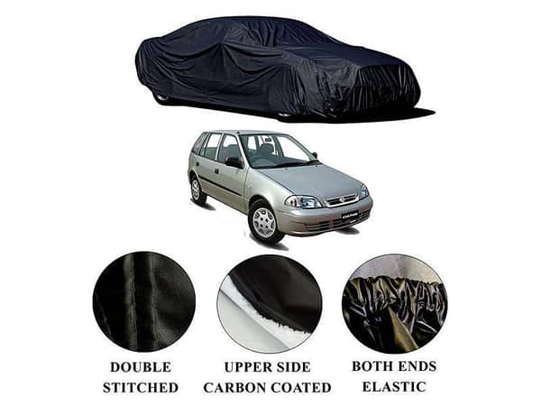 Suzuki Cultus 2007-2017 Polymer Carbon Coated Car Top Cover | Double Stitched | Water Proof