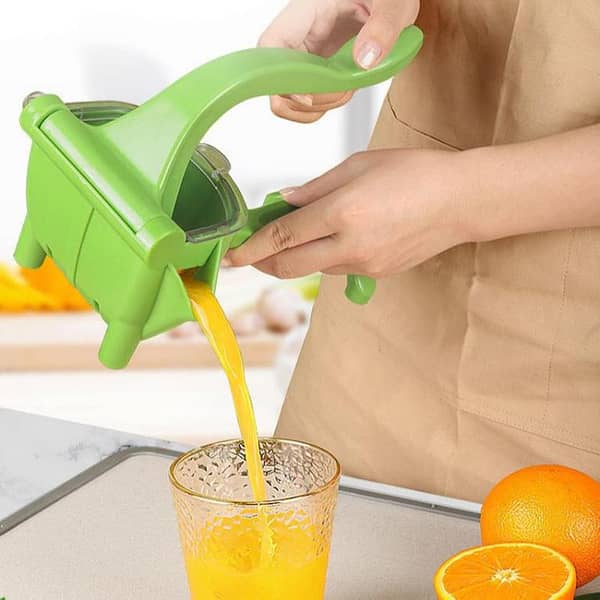 Heavy Duty Plastic Hand Juicer - Manual Fruit Press and Squeezer for Oranges and More