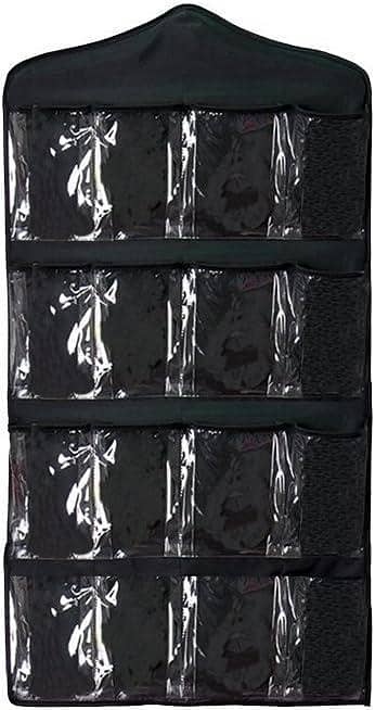 16-Pocket Wall Hanging Bag Organizer for Closet and Storage - Black