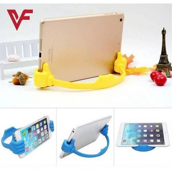 Universal Thumbs-up Cell Phone Stand Holder by Thumb Design - Flexible Multi-Angle Holder for Mobile Phones and Tablets