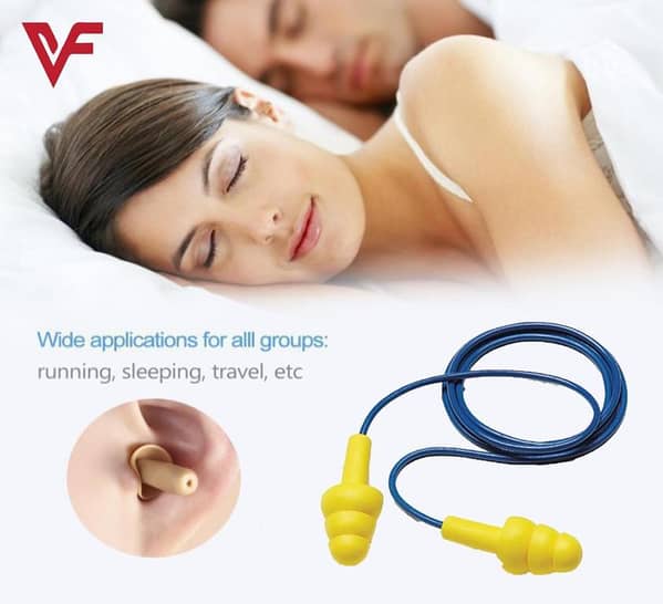 Reusable Tree-Shaped Silicone Sleep Earplugs - Anti Noise, Soft, Corded Ear Protection for Swimming, Work & Travel
