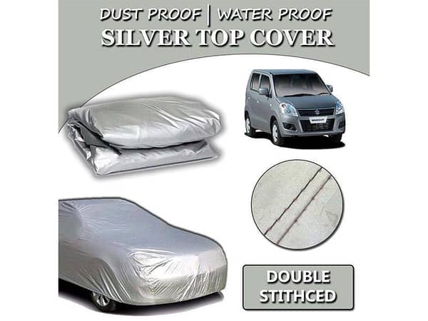 Suzuki Wagon R 2014-2023 Parachute Silver Car Top Cover | Heat Proof | Double Stitched