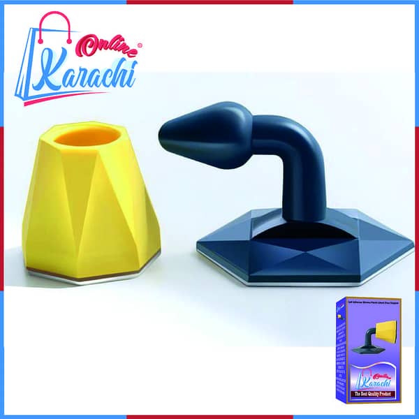 Online Karachi - Random Color Self Adhesive Silicone Plastic Silent Door Stopper, Sound Absorption Drill-Free Door Stopper Floor Holder Anti Collision Door Bumper Strip Rubber Doorstop Wedge