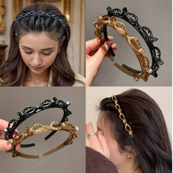 Double Bangs 2-Layer Twist Plait Headband Hairpin