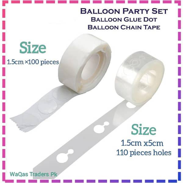 Party Supplies Balloon Arch Kit - 5M Garland Decorating Strip Tape and 100 Removable Glue Sticky Dots Birthday, Wedding, Events,Ballon Decorating