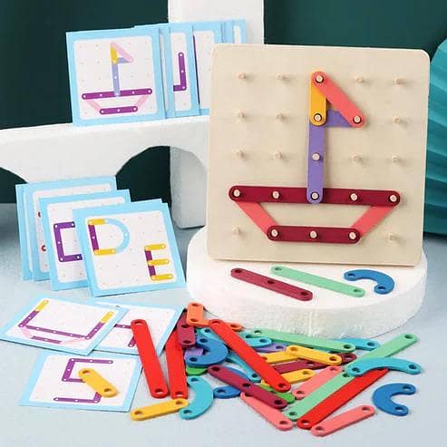 Large Nail Board puzzle/Montessori teaching aids nail board Jigsaw puzzle/Montessori Pegboard puzzle