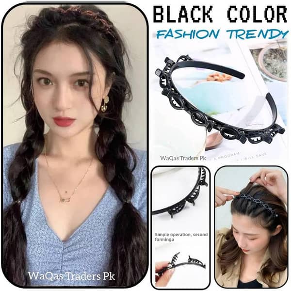 Double Layer Twist Plait Headband for Multi-Layered Hairstyles and Bangs