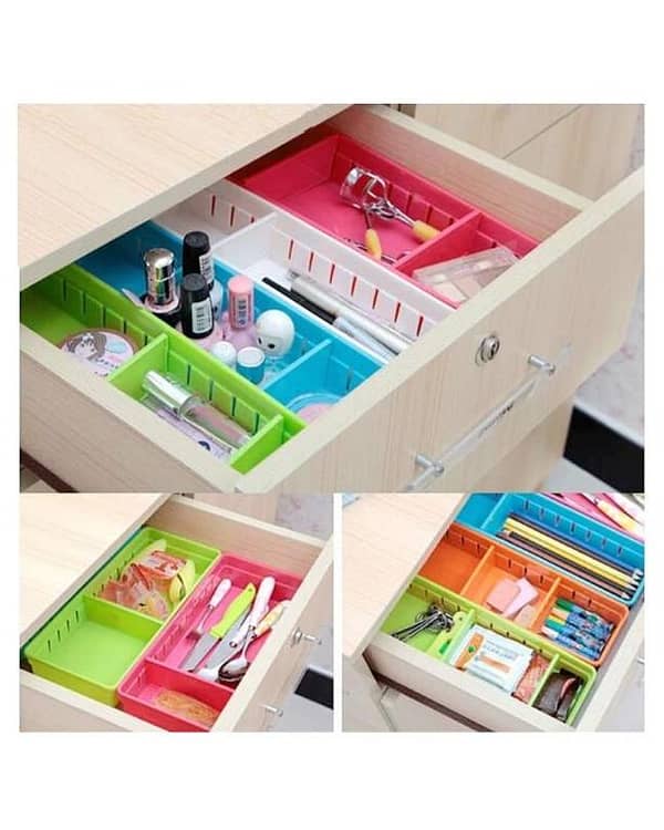 Adjustable Drawer Organizer Home Kitchen Divider Makeup Storage Box - Multi 1Pcs