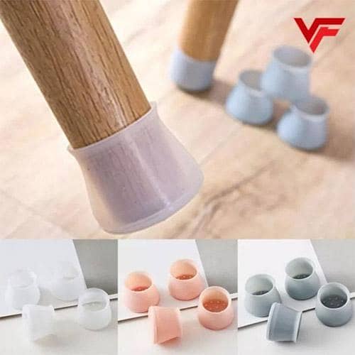 Silicone Chair Leg Covers - 4-24 PCS Anti-Slip Protectors for Round and Square Furniture Legs