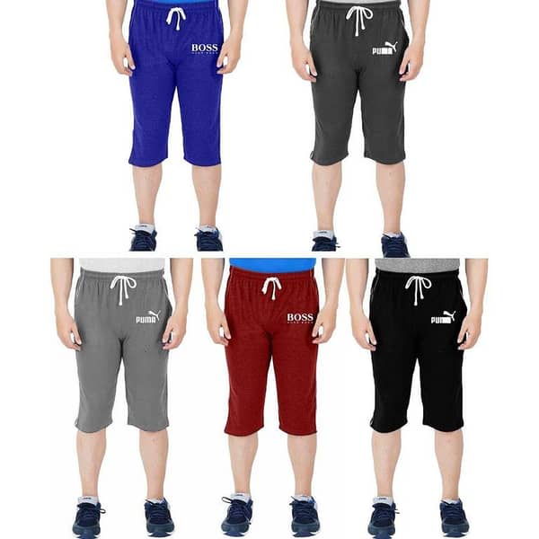 Pack of 5 High-Quality Cotton Jersey Shorts for Men and Boys