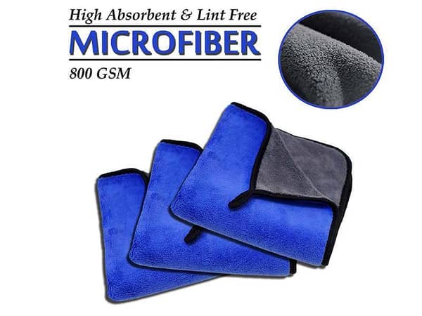MicroFiber Towel Laminated Double Ply - Blue & Grey - Pack Of 3