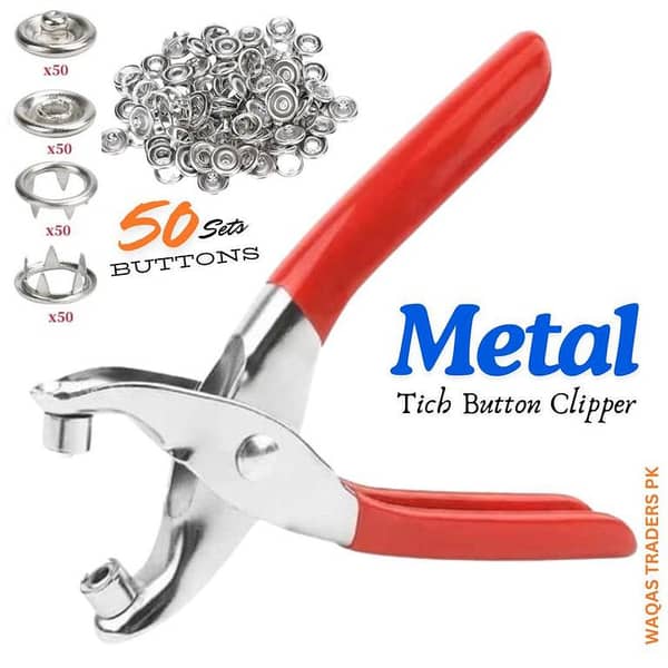 Metal Snap Button Kit with Fastener Pliers for DIY Crafts, Sewing Clothes, and Hats