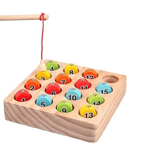 Wooden Number Fishing Game/Digital Magnetic Fishing Game Montessori Wooden Toys