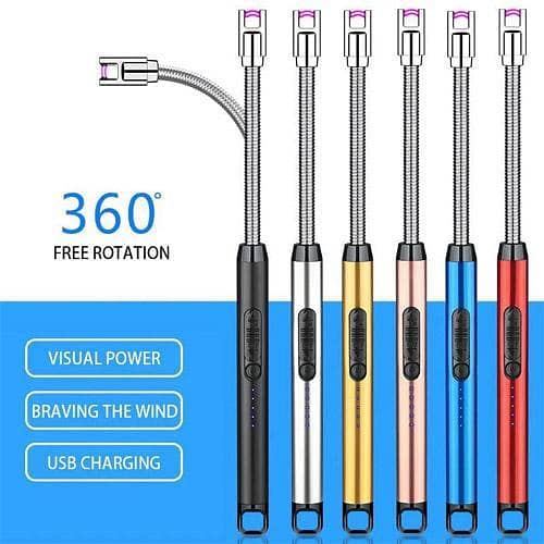 ONLINE KARACHI Rechargeable Electric BBQ Lighter - USB Charging, Arc Igniter, 360° Bendable Design